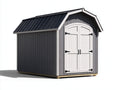 Abri de jardin - Bois - 210x155x230 cm - Gris anthracite-Blanc-Noir - Style grange