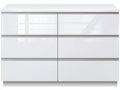 Commode - Bois - 154x40x78 cm - Blanc brillant - Minimaliste