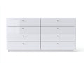 Commode - Bois - 160x40x78 cm - Blanc brillant - Moderne