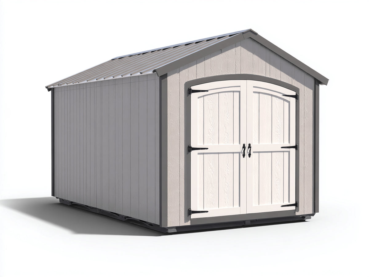 Abri de jardin - Bois - 245x190x220 cm - Gris clair-Blanc-Gris foncé - Style moderne