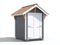 Abri de jardin - Bois - 170x125x225 cm - Gris anthracite-Blanc-Bois naturel - Style cottage