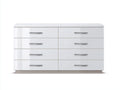 Commode - Bois - 158x41x80 cm - Blanc brillant - Moderne