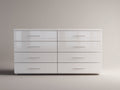 Commode - Bois - 160x42x78 cm - Blanc brillant - Moderne